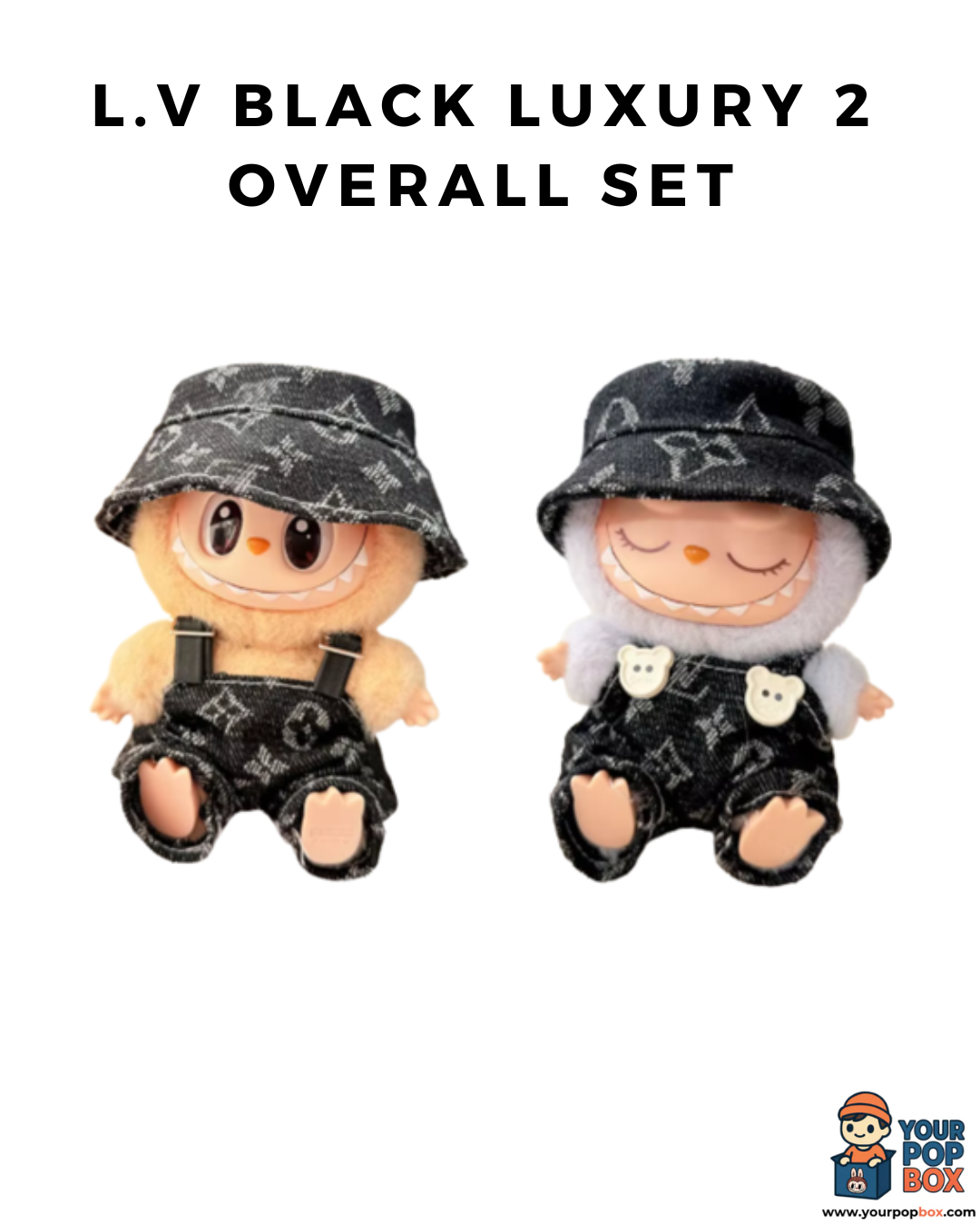 Labubu Clothing - L.V Black Luxury 2 Overall Set